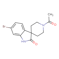 Chemical structure of 1'-acetyl-6-bromo-1,2-dihydrospiro[indole-3,4'-piperidin]-2-one - CSSB00103158050