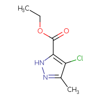 Chemical structure of ethyl 4-chloro-3-methyl-1H-pyrazole-5-carboxylate - CSSB00009853578
