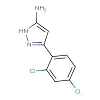 Chemical structure of 3-(2,4-dichlorophenyl)-1H-pyrazol-5-amine - CSSB00011225253