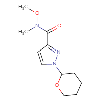 Chemical structure of N-methoxy-N-methyl-1-(oxan-2-yl)-1H-pyrazole-3-carboxamide - CSSB21151590244