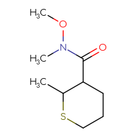 Chemical structure of N-methoxy-N,2-dimethylthiane-3-carboxamide - CSSB07127720073