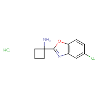 Chemical structure of 1-(5-chloro-1,3-benzoxazol-2-yl)cyclobutan-1-amine hydrochloride - CSSB21381576862
