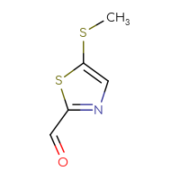 Chemical structure of 5-(methylsulfanyl)-1,3-thiazole-2-carbaldehyde - CSSB00021024191