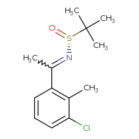 Chemical structure of (R)-N-[1-(3-chloro-2-methylphenyl)ethylidene]-2-methylpropane-2-sulfinamide - CSSB21331811810