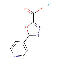 Chemical structure of potassium 5-(pyridin-4-yl)-1,3,4-oxadiazole-2-carboxylate - CSSB00000697601