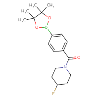 Chemical structure of 4-fluoro-1-[4-(4,4,5,5-tetramethyl-1,3,2-dioxaborolan-2-yl)benzoyl]piperidine - CSSB02495349965