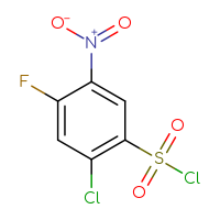 Chemical structure of 2-chloro-4-fluoro-5-nitrobenzene-1-sulfonyl chloride - CSSB00000045670