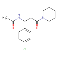 Chemical structure of N-[1-(4-chlorophenyl)-3-oxo-3-(piperidin-1-yl)propyl]acetamide - CSSS00026826472