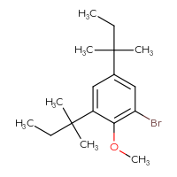 Chemical structure of 1-bromo-2-methoxy-3,5-bis(2-methylbutan-2-yl)benzene - CSSB21103685164