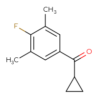 Chemical structure of cyclopropyl(4-fluoro-3,5-dimethylphenyl)methanone - CSSB00012256116