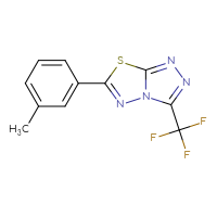 Chemical structure of 6-(3-methylphenyl)-3-(trifluoromethyl)-[1,2,4]triazolo[3,4-b][1,3,4]thiadiazole - CSSB00121633730