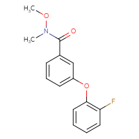 Chemical structure of 3-(2-fluorophenoxy)-N-methoxy-N-methylbenzamide - CSSB21151592837