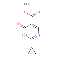 Chemical structure of methyl 2-cyclopropyl-6-oxo-1,6-dihydropyrimidine-5-carboxylate - CSSB00014533210