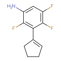 Chemical structure of 3-(cyclopent-1-en-1-yl)-2,4,5-trifluoroaniline - CSSB06591891604