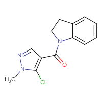 Chemical structure of 1-(5-chloro-1-methyl-1H-pyrazole-4-carbonyl)-2,3-dihydro-1H-indole - CSSB02004491738