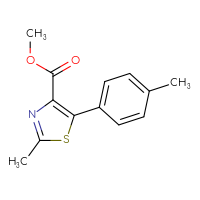 Chemical structure of methyl 2-methyl-5-(4-methylphenyl)-1,3-thiazole-4-carboxylate - CSSB00006007593