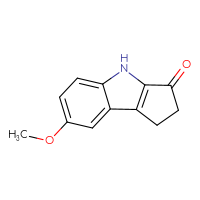 Chemical structure of 7-methoxy-1H,2H,3H,4H-cyclopenta[b]indol-3-one - CSSB00000044785