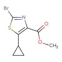 Chemical structure of methyl 2-bromo-5-cyclopropyl-1,3-thiazole-4-carboxylate - CSSB00014063080