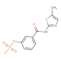 Chemical structure of 3-[(5-methyl-1,3-thiazol-2-yl)carbamoyl]phenyl sulfurofluoridate - CSSB00160576036