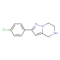 Chemical structure of 2-(4-chlorophenyl)-4H,5H,6H,7H-pyrazolo[1,5-a]pyrazine - CSSB00010080437