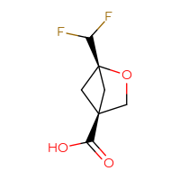 Chemical structure of (1r,4r)-1-(difluoromethyl)-2-oxabicyclo[2.1.1]hexane-4-carboxylic acid - CSSB14899814323