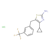 Chemical structure of 4-cyclopropyl-5-{[3-(trifluoromethyl)phenyl]methyl}-1,3-thiazol-2-amine hydrochloride - CSSB00000749313