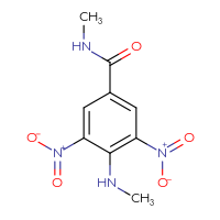 Chemical structure of N-methyl-4-(methylamino)-3,5-dinitrobenzamide - CSSB06630656055