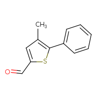 Chemical structure of 4-methyl-5-phenylthiophene-2-carbaldehyde - CSSB02127963071