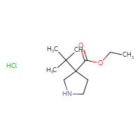 Chemical structure of ethyl 3-tert-butylpyrrolidine-3-carboxylate hydrochloride - CSSB21043405679