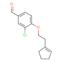 Chemical structure of 3-chloro-4-[2-(cyclopent-1-en-1-yl)ethoxy]benzaldehyde - CSSB14948747378