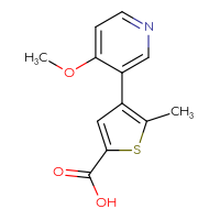 Chemical structure of 4-(4-methoxypyridin-3-yl)-5-methylthiophene-2-carboxylic acid - CSSB02499830636