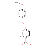 Chemical structure of 2-fluoro-4-[(4-methoxyphenyl)methoxy]benzoic acid - CSSB00047746785