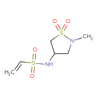 Chemical structure of N-(2-methyl-1,1-dioxo-1λ⁶,2-thiazolidin-4-yl)ethene-1-sulfonamide - CSSB06656856779