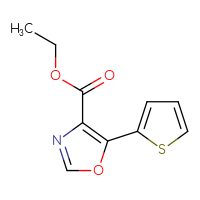 Chemical structure of ethyl 5-(thiophen-2-yl)-1,3-oxazole-4-carboxylate - CSSB00011515711