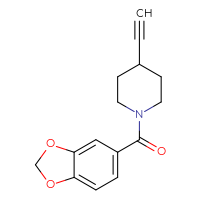 Chemical structure of 1-(2H-1,3-benzodioxole-5-carbonyl)-4-ethynylpiperidine - CSSB00053446735