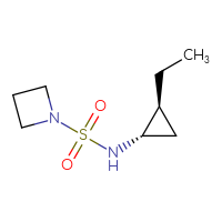 Chemical structure of N-[(1S,2S)-2-ethylcyclopropyl]azetidine-1-sulfonamide - CSMB20643328827