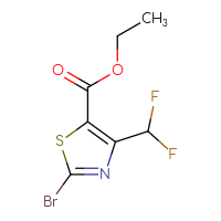 Chemical structure of ethyl 2-bromo-4-(difluoromethyl)-1,3-thiazole-5-carboxylate - CSSB00159270504