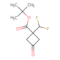 Chemical structure of tert-butyl 1-(difluoromethyl)-3-oxocyclobutane-1-carboxylate - CSSB06726388787