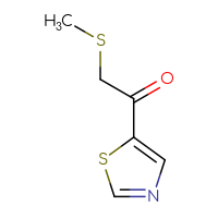 Chemical structure of 2-(methylsulfanyl)-1-(1,3-thiazol-5-yl)ethan-1-one - CSSB00013047351