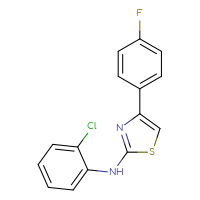 Chemical structure of N-(2-chlorophenyl)-4-(4-fluorophenyl)-1,3-thiazol-2-amine - CSSB00025737687
