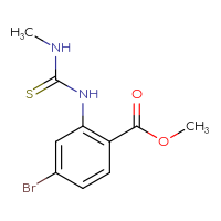 Chemical structure of methyl 4-bromo-2-[(methylcarbamothioyl)amino]benzoate - CSSB21432551653