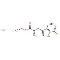 Chemical structure of ethyl (2R)-2-amino-3-(7-fluoro-1H-indol-3-yl)propanoate hydrochloride - CSSB20963516697