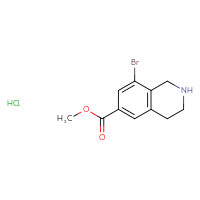 Chemical structure of methyl 8-bromo-1,2,3,4-tetrahydroisoquinoline-6-carboxylate hydrochloride - CSSB21043416208
