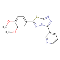 Chemical structure of 3-[6-(3,4-dimethoxyphenyl)-[1,2,4]triazolo[3,4-b][1,3,4]thiadiazol-3-yl]pyridine - CSSB00121638367