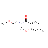 Chemical structure of 2-methoxy-N-(2-methoxyethyl)-4-methylbenzamide - CSSB01993092763