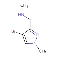 Chemical structure of [(4-bromo-1-methyl-1H-pyrazol-3-yl)methyl](methyl)amine - CSSB00009812860