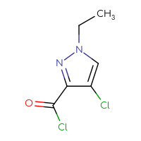 Chemical structure of 4-chloro-1-ethyl-1H-pyrazole-3-carbonyl chloride - CSSB00000080367