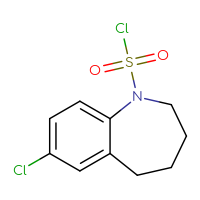 Chemical structure of 7-chloro-2,3,4,5-tetrahydro-1H-1-benzazepine-1-sulfonyl chloride - CSSB15016710648