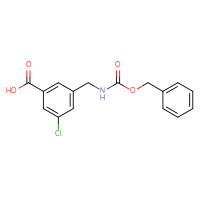 Chemical structure of 3-({[(benzyloxy)carbonyl]amino}methyl)-5-chlorobenzoic acid - CSSB15082388352