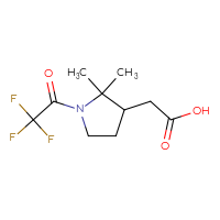 Chemical structure of 2-[2,2-dimethyl-1-(2,2,2-trifluoroacetyl)pyrrolidin-3-yl]acetic acid - CSSB00120072187